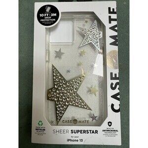Case Mate for iPhone 13 Sheer Superstar Sparkle Crystal Glitter Case New